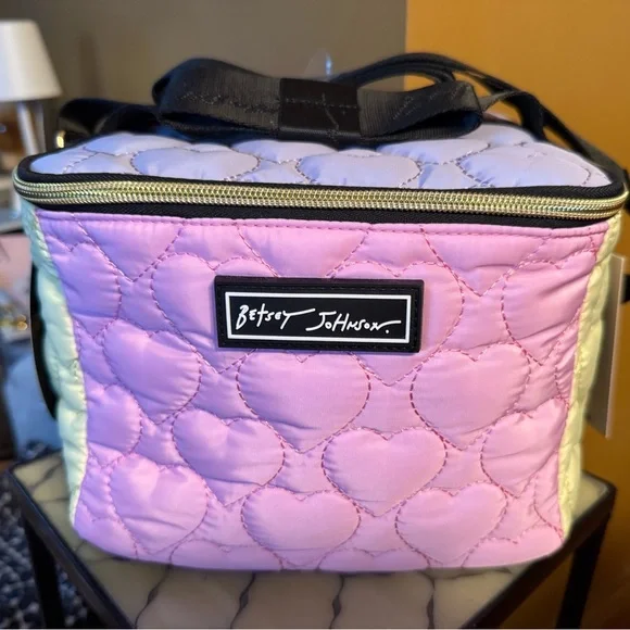 Betsey Johnson NWT Pink Lavender Yellow Quilted Insulated Crossbody Bag (P169) - Picture 9 of 9